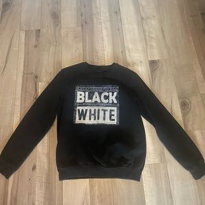 Men's Black White Sweater